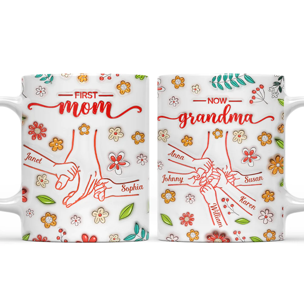 From Mom To Grandma - Personalized Custom 3D Inflated Effect Mug