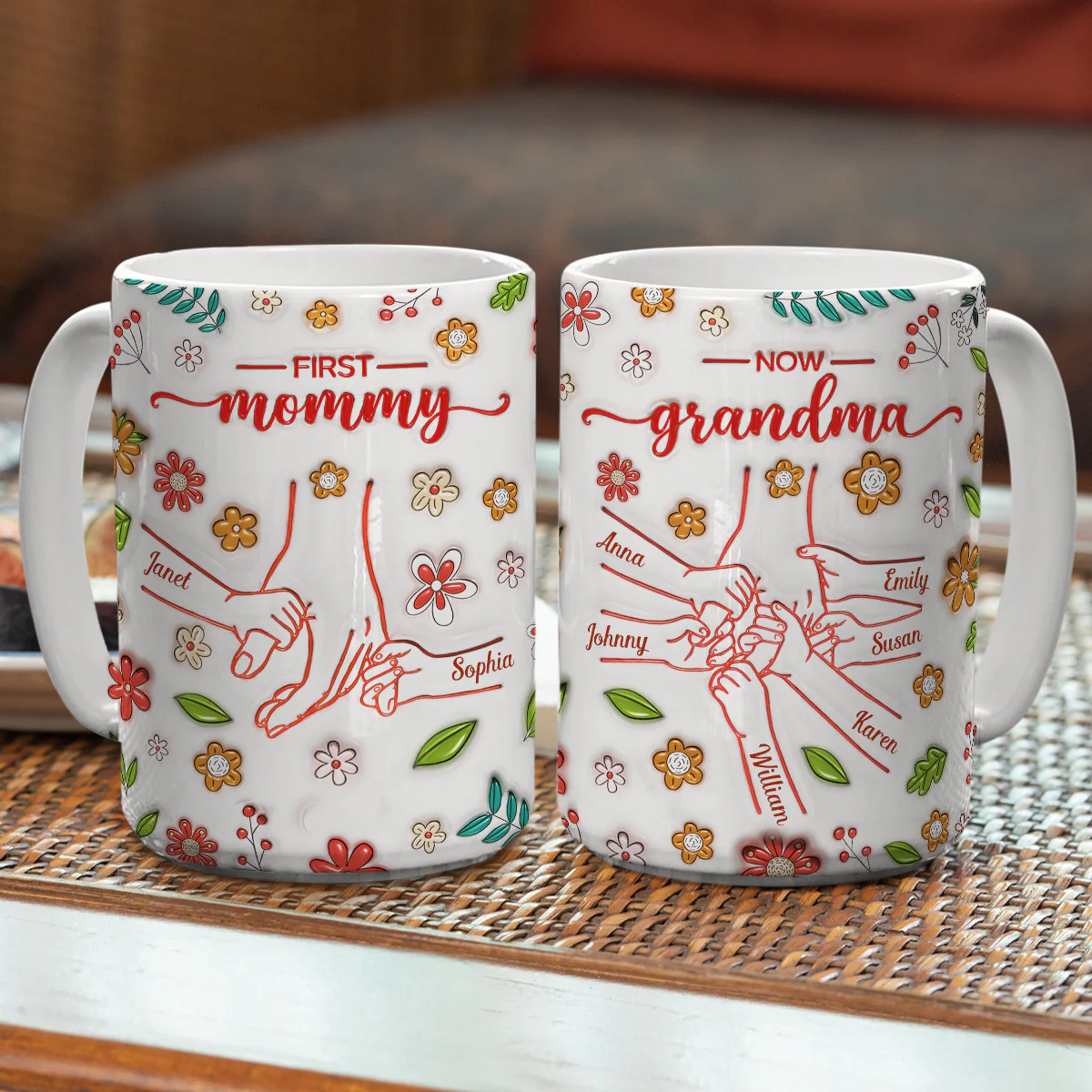 From Mom To Grandma - Personalized Custom 3D Inflated Effect Mug - Image 8