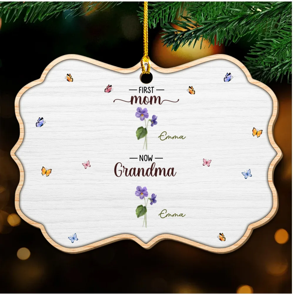 From Mom To Grandma - Personalized Custom Wood Ornament - Image 4