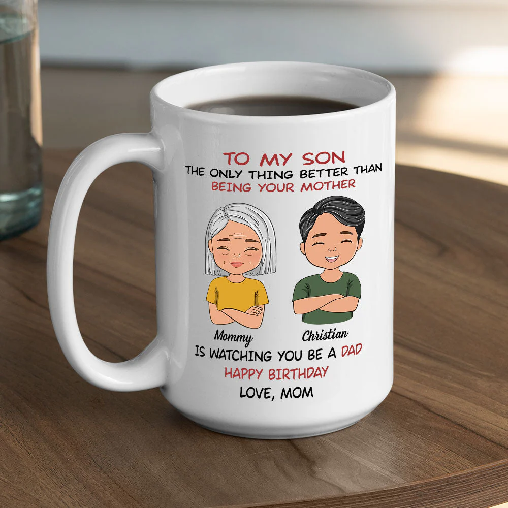 From Mom To Son - Personalized Custom Coffee Mug - Image 4