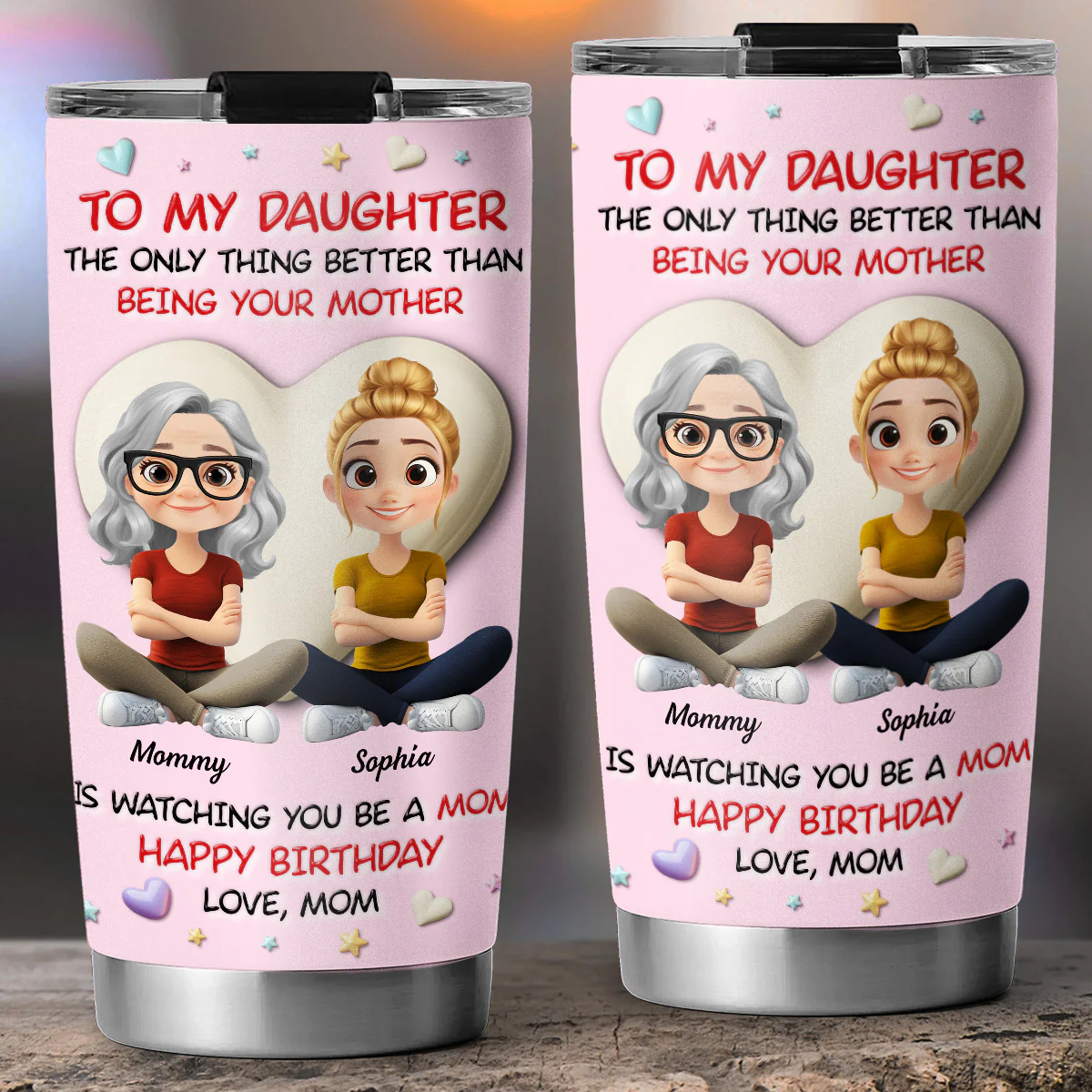 From Mommy With Love - Personalized Custom 3D Effect Tumbler - Image 5
