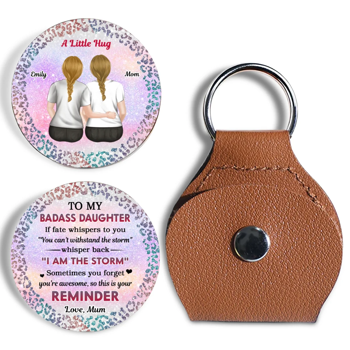 From Mum To Badass Daughter - Personalized Custom Pocket Hug - Image 7