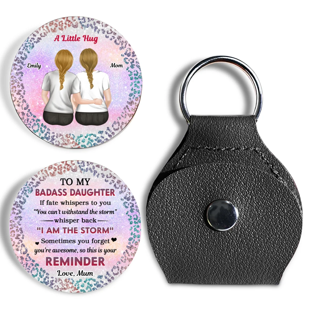 From Mum To Badass Daughter - Personalized Custom Pocket Hug - Image 8
