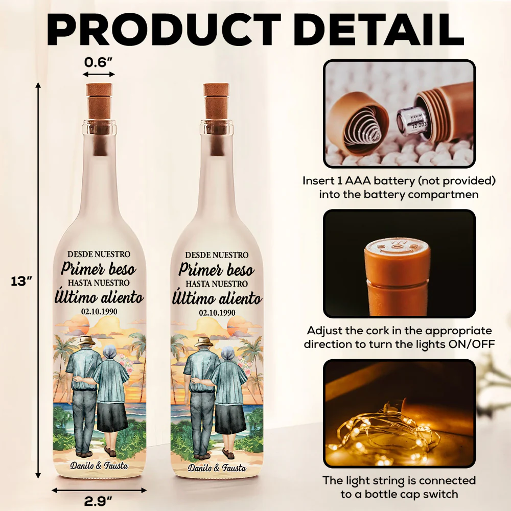 From Our First Kiss 2 - Personalized Custom Bottle Lamp - Image 6