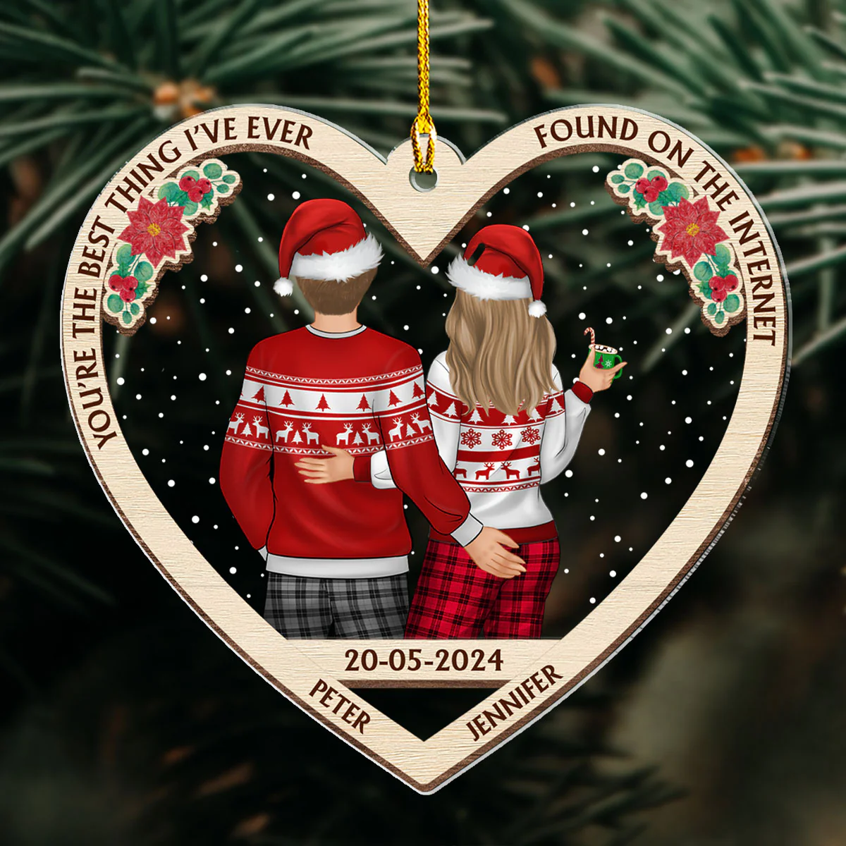 From Our First Kiss - Personalized Custom Acrylic Ornament - Image 2