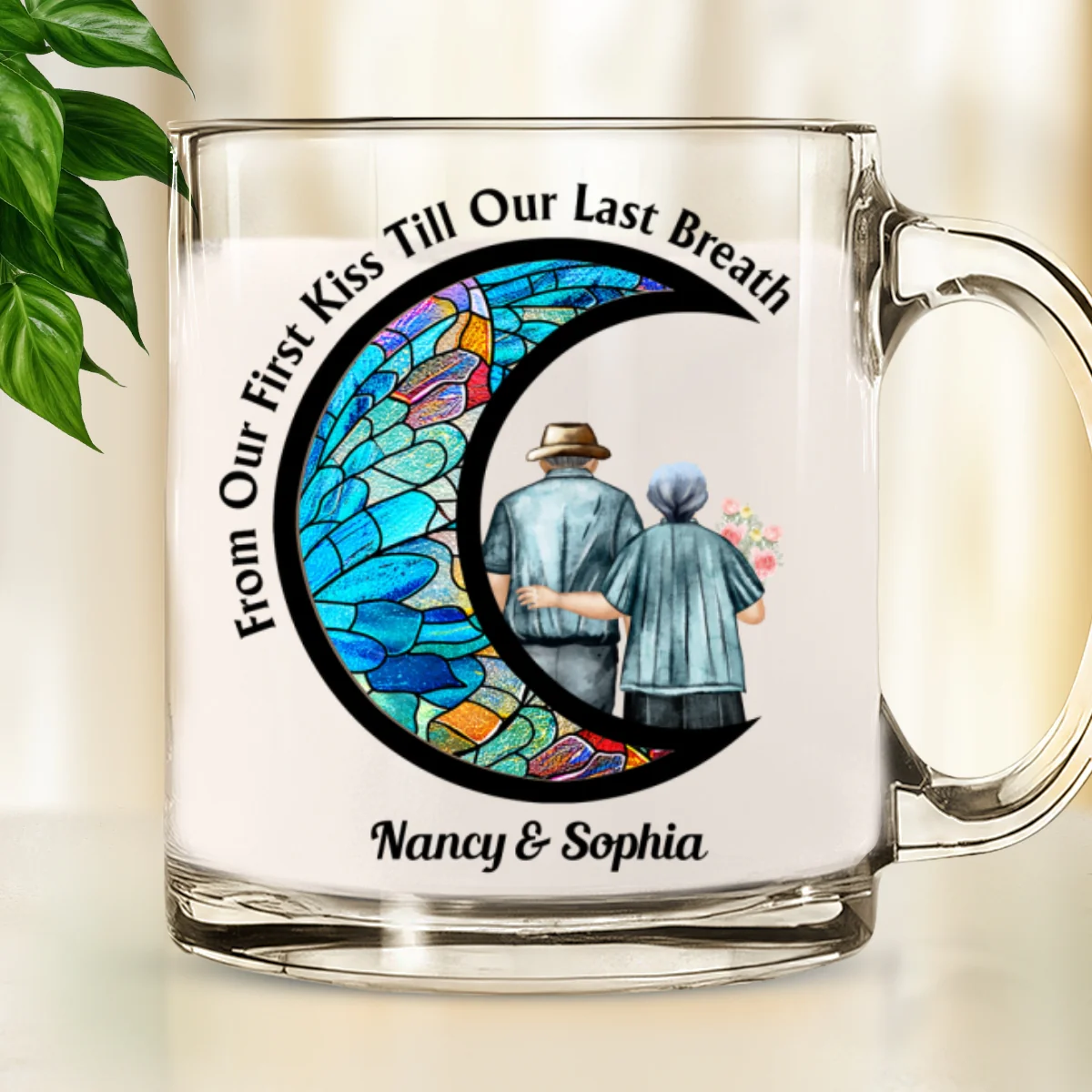 From Our First Kiss - Personalized Custom Glass Mug - Image 6