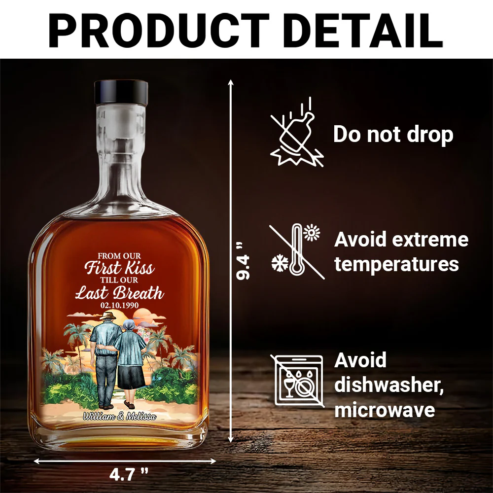 From Our First Kiss - Personalized Custom Spirits Decanter - Image 5