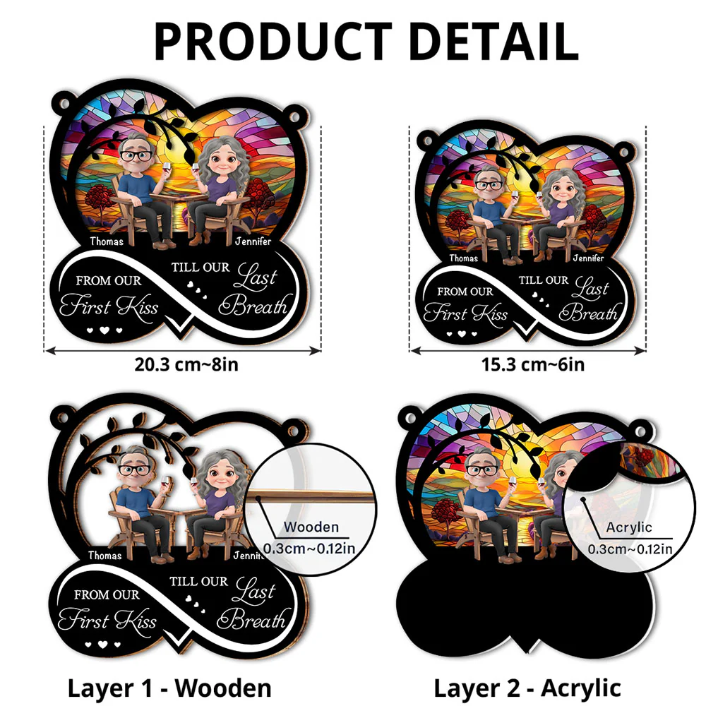 From Our First Kiss - Personalized Custom Suncatcher - Image 4
