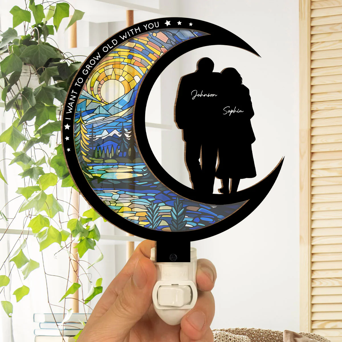 From Our First Kiss - Personalized Custom Wood And Acrylic Night Light - Image 4