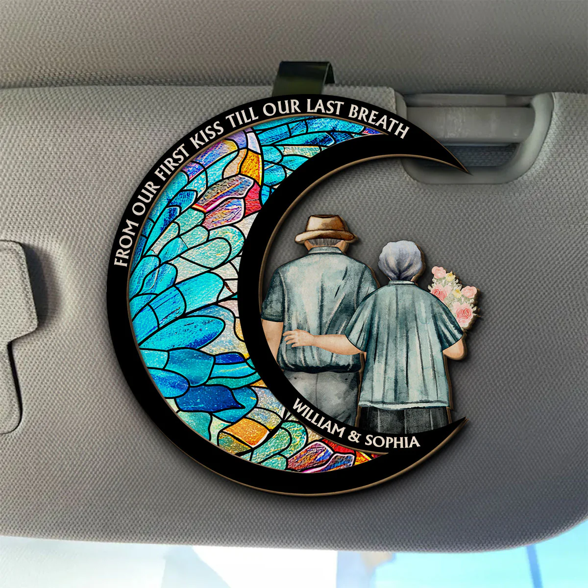 From Our First Kiss Till Our Last Breath - Personalized Custom Car Visor Clip