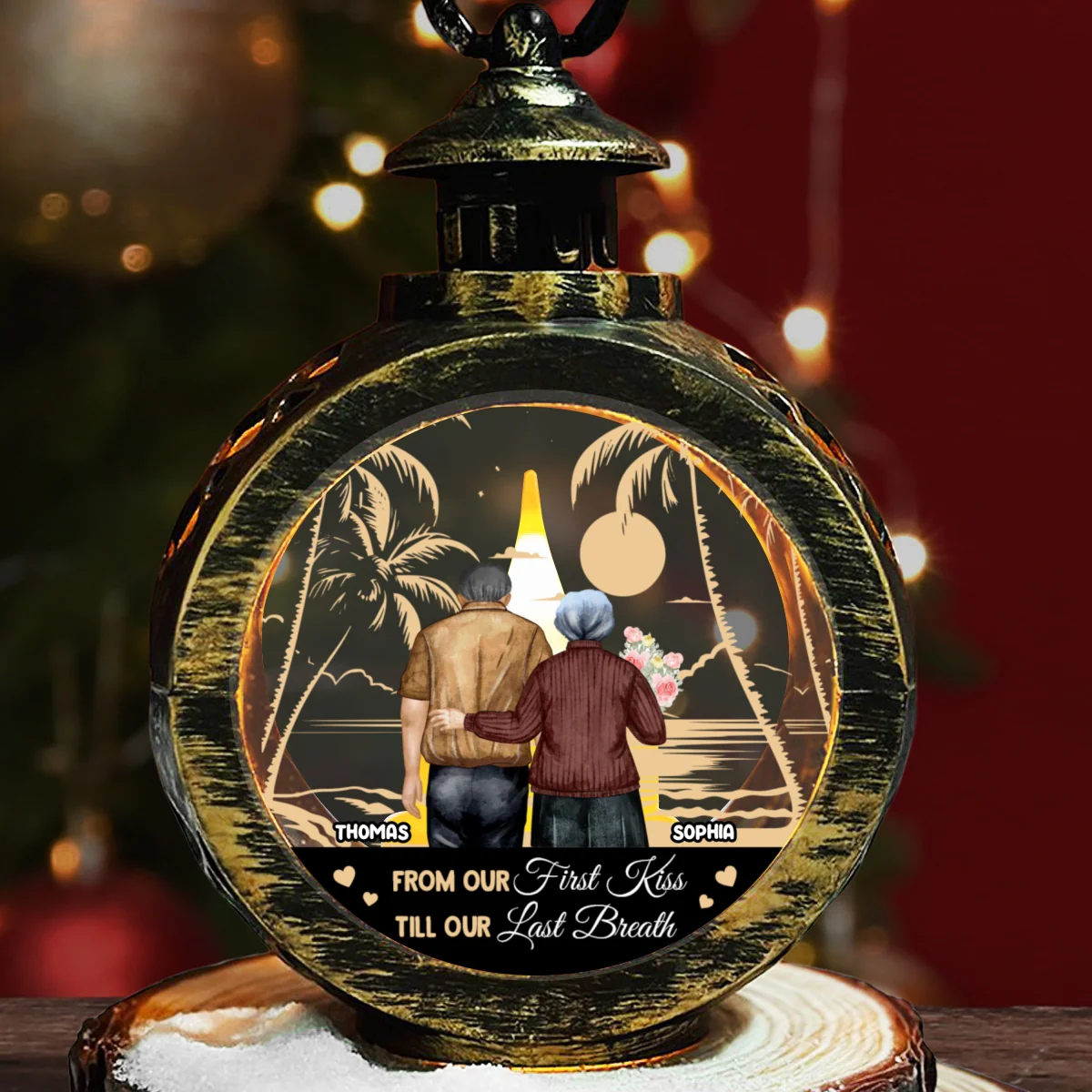 From Our First Kiss Till Our Last Breath - Personalized Custom Christmas Lantern - Image 6