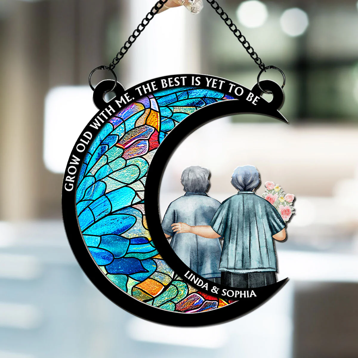From Our First Kiss Till Our Last Breath - Personalized Custom Suncatcher - Image 2