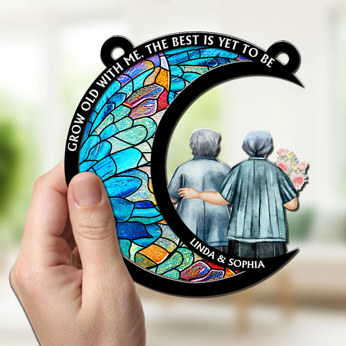 From Our First Kiss Till Our Last Breath - Personalized Custom Suncatcher - Image 3