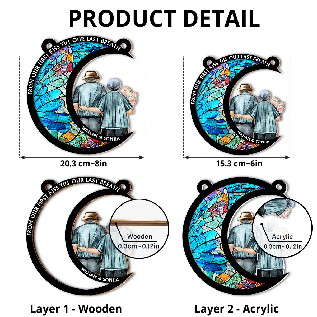 From Our First Kiss Till Our Last Breath - Personalized Custom Suncatcher - Image 5