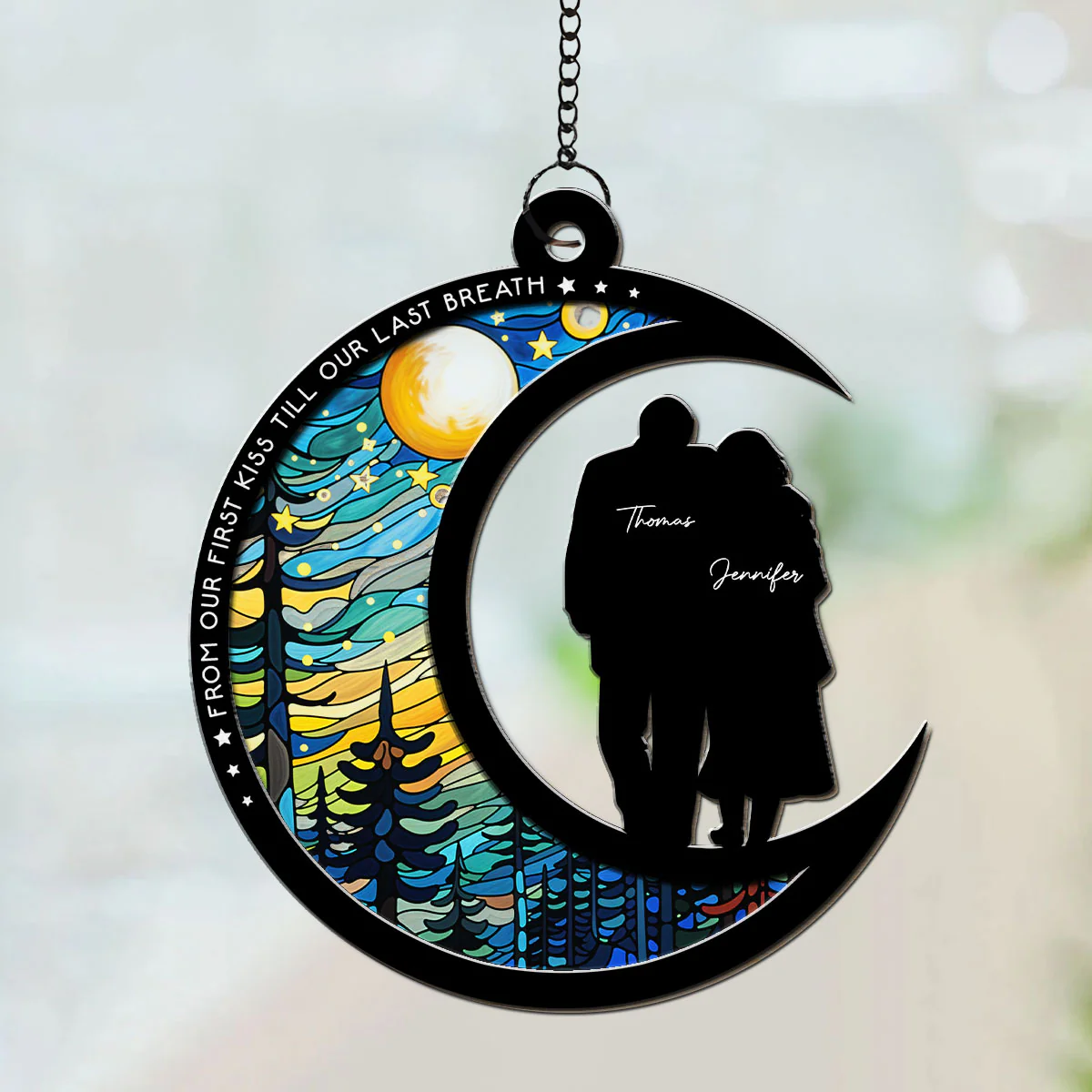 From Our First Kiss Till Our Last Breath - Personalized Custom Suncatcher - Image 4