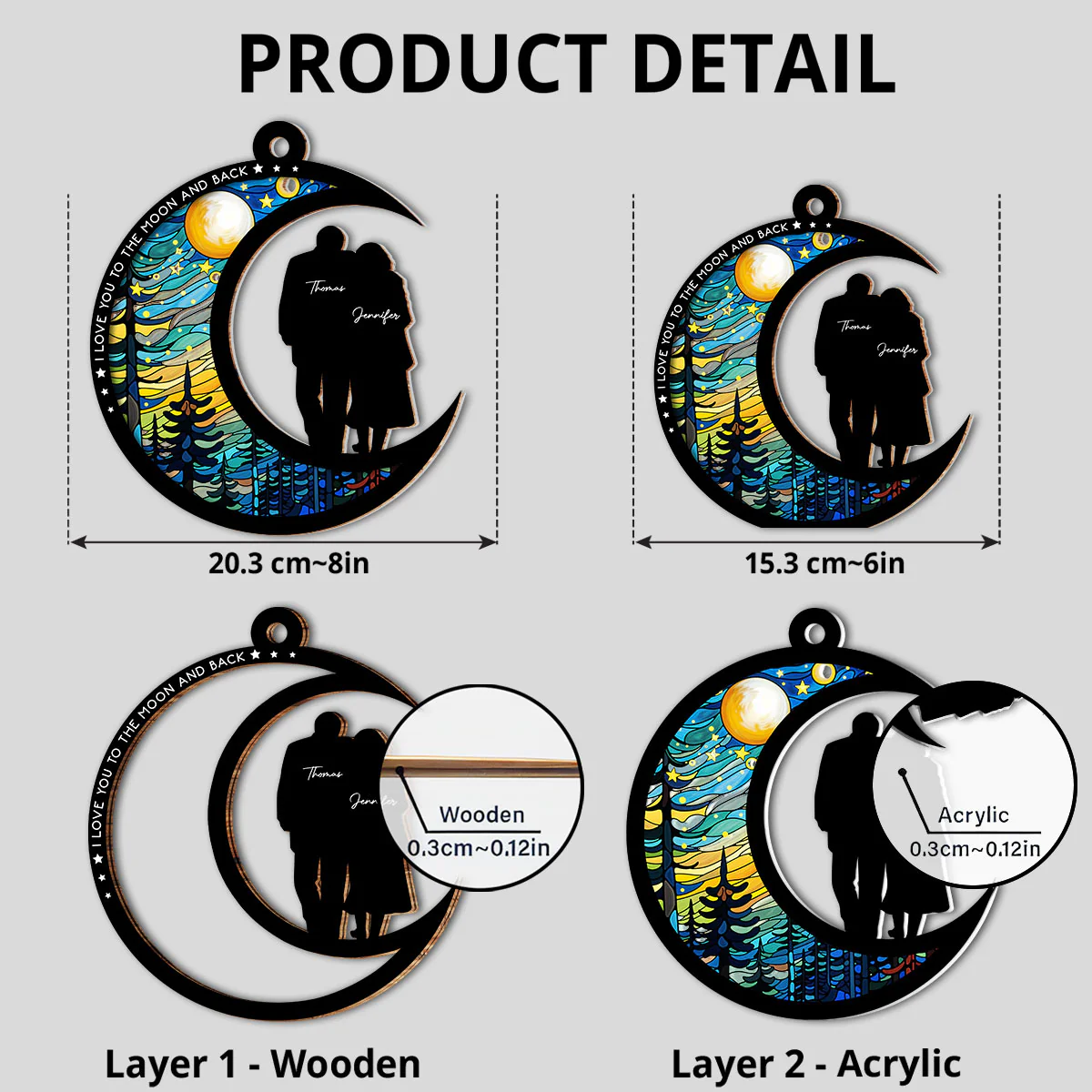 From Our First Kiss Till Our Last Breath - Personalized Custom Suncatcher - Image 6