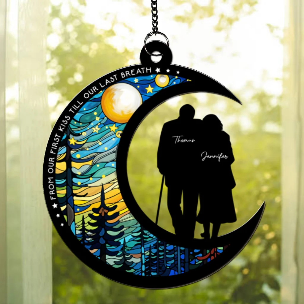 From Our First Kiss Till Our Last Breath - Personalized Custom Suncatcher - Image 7