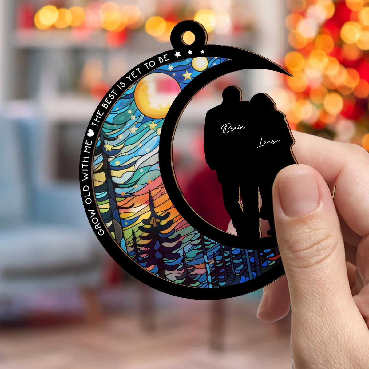 From Our First Kiss Till Our Last Breath - Personalized Custom Suncatcher Ornament - Image 3