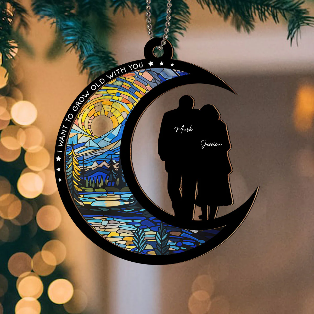 From Our First Kiss Till Our Last Breath - Personalized Custom Suncatcher Ornament - Image 4