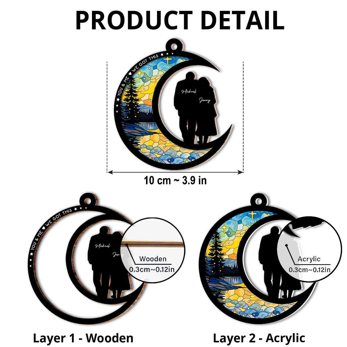 From Our First Kiss Till Our Last Breath - Personalized Custom Suncatcher Ornament - Image 5