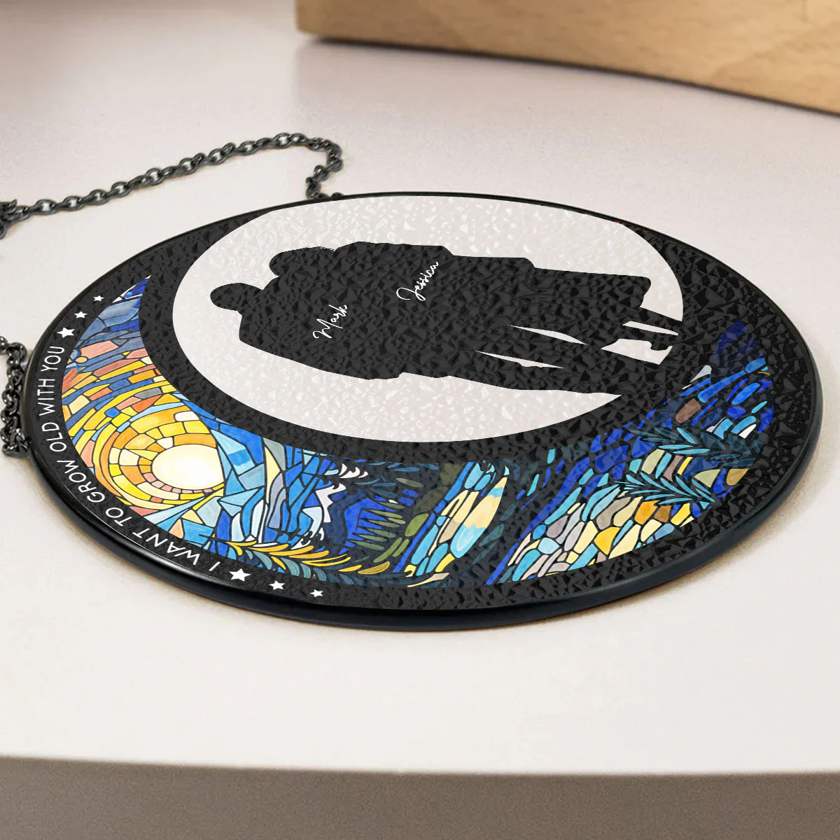 From Our First Kiss Till Our Last Breath - Personalized Custom Window Hanging Suncatcher - Image 3