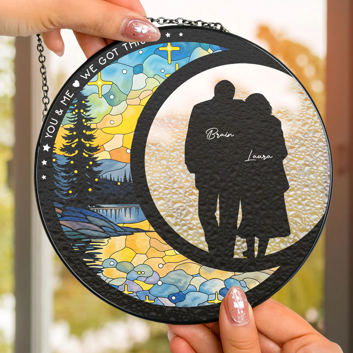 From Our First Kiss Till Our Last Breath - Personalized Custom Window Hanging Suncatcher - Image 4