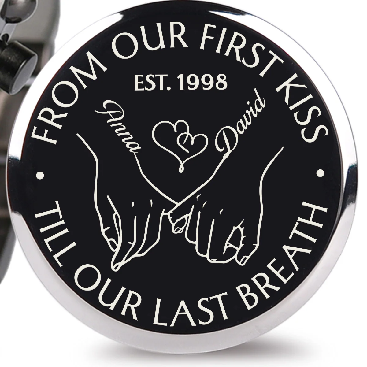From Our First Kiss Till Our Last Breath - Personalized Engraved Wooden Watches GQ026 - Image 2
