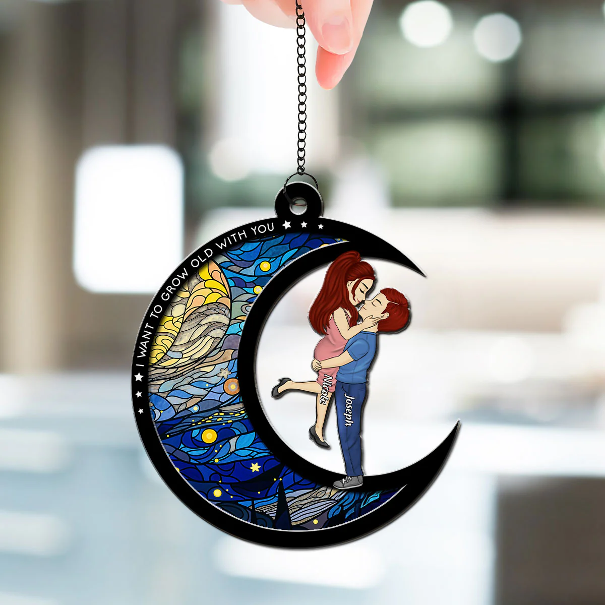 From Our First Kiss Till Our Last Breath Version 2 - Personalized Custom Suncatcher - Image 3