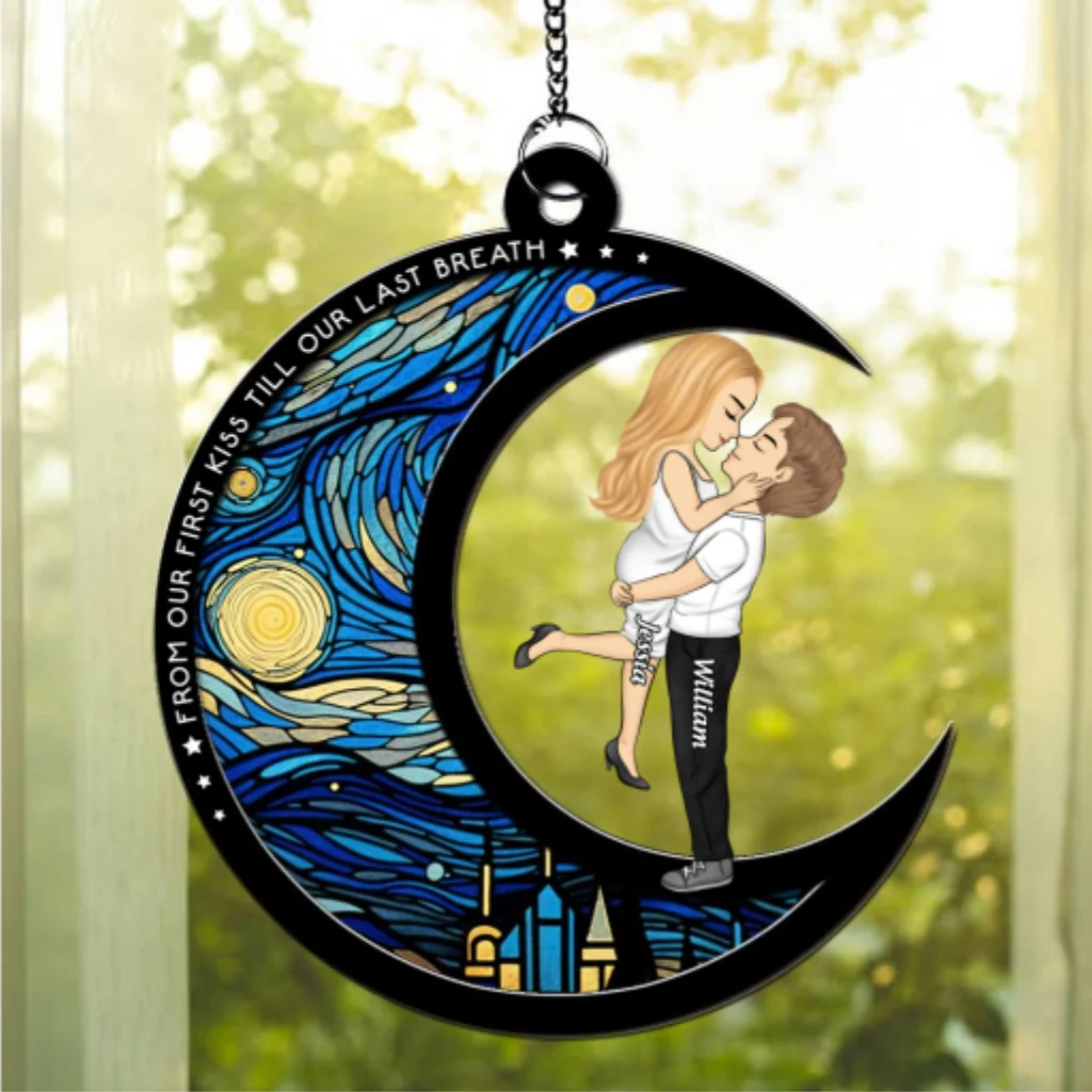 From Our First Kiss Till Our Last Breath Version 2 - Personalized Custom Suncatcher - Image 6