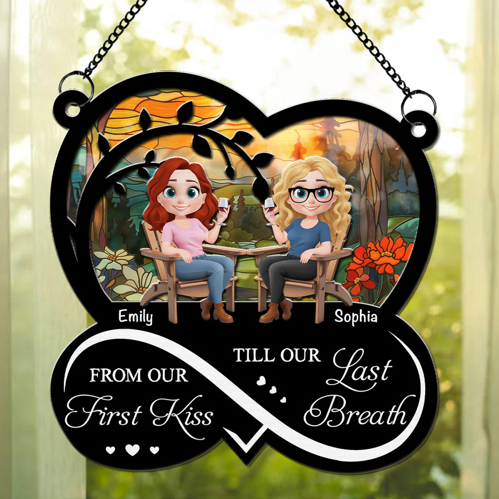 From Our First Kiss Ver 2 - Personalized Custom Suncatcher - Image 3