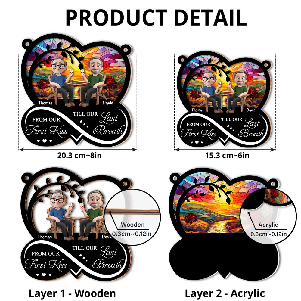From Our First Kiss Ver 2 - Personalized Custom Suncatcher - Image 4