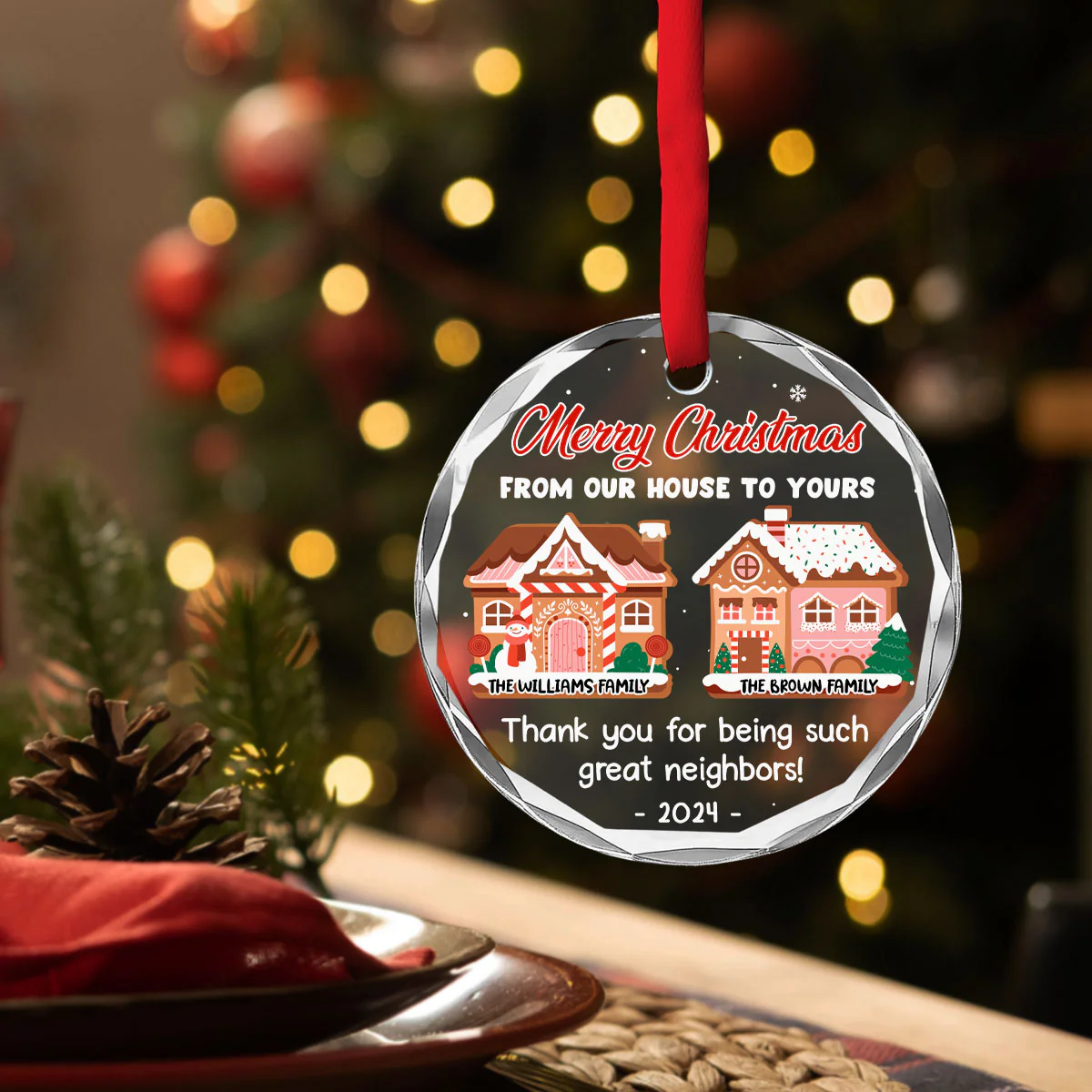 From Our House To Yours - Personalized Custom Glass Ornament - Image 2