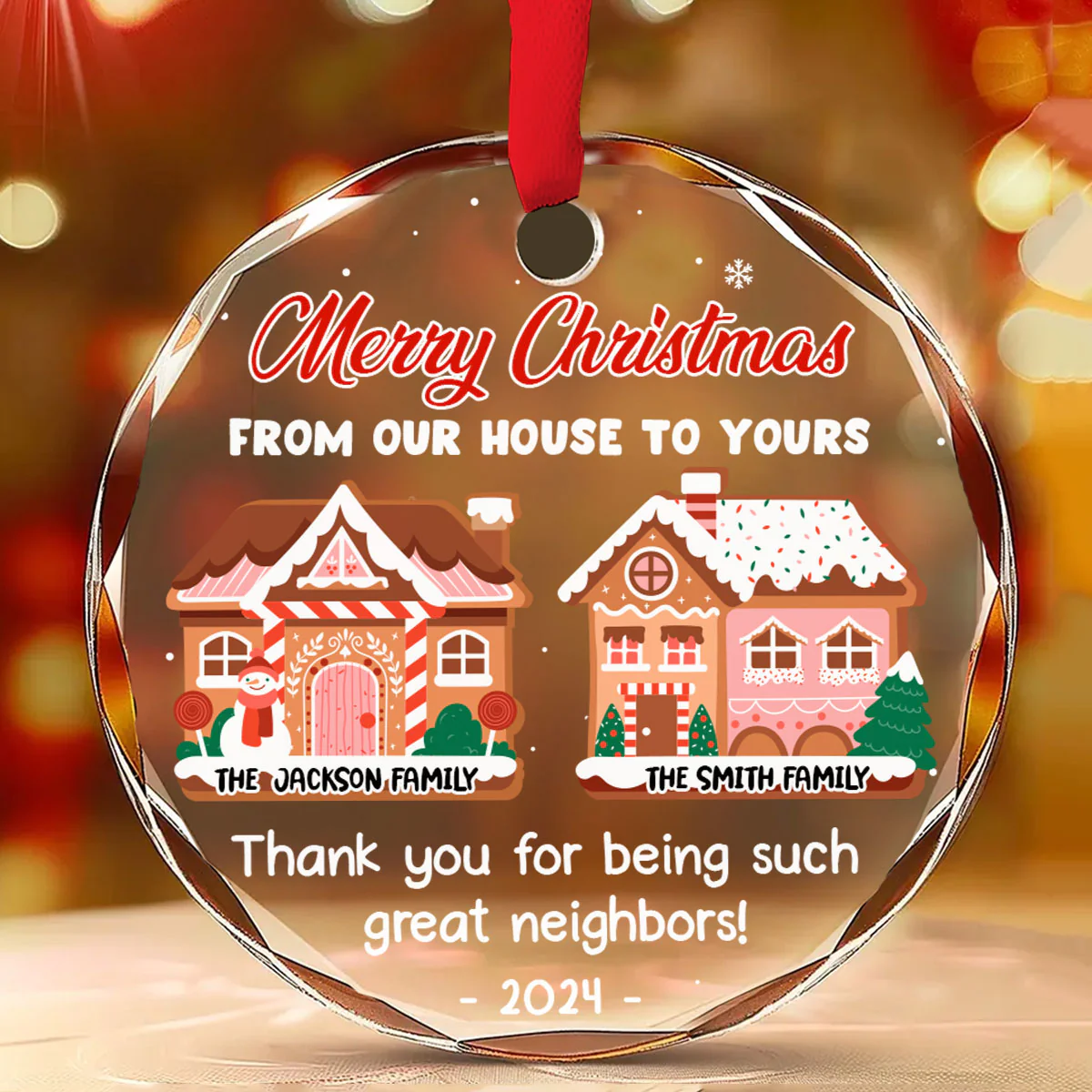 From Our House To Yours - Personalized Custom Glass Ornament - Image 3