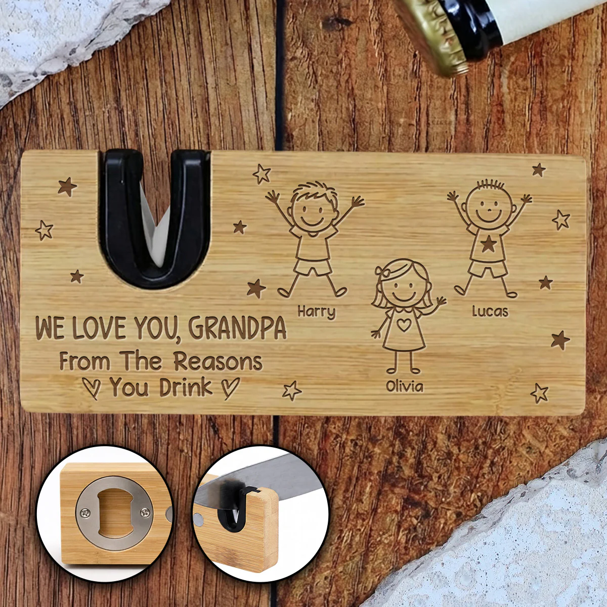 From The Reason You Drink - Personalized Custom Engraved Opener Sharpener Stowel