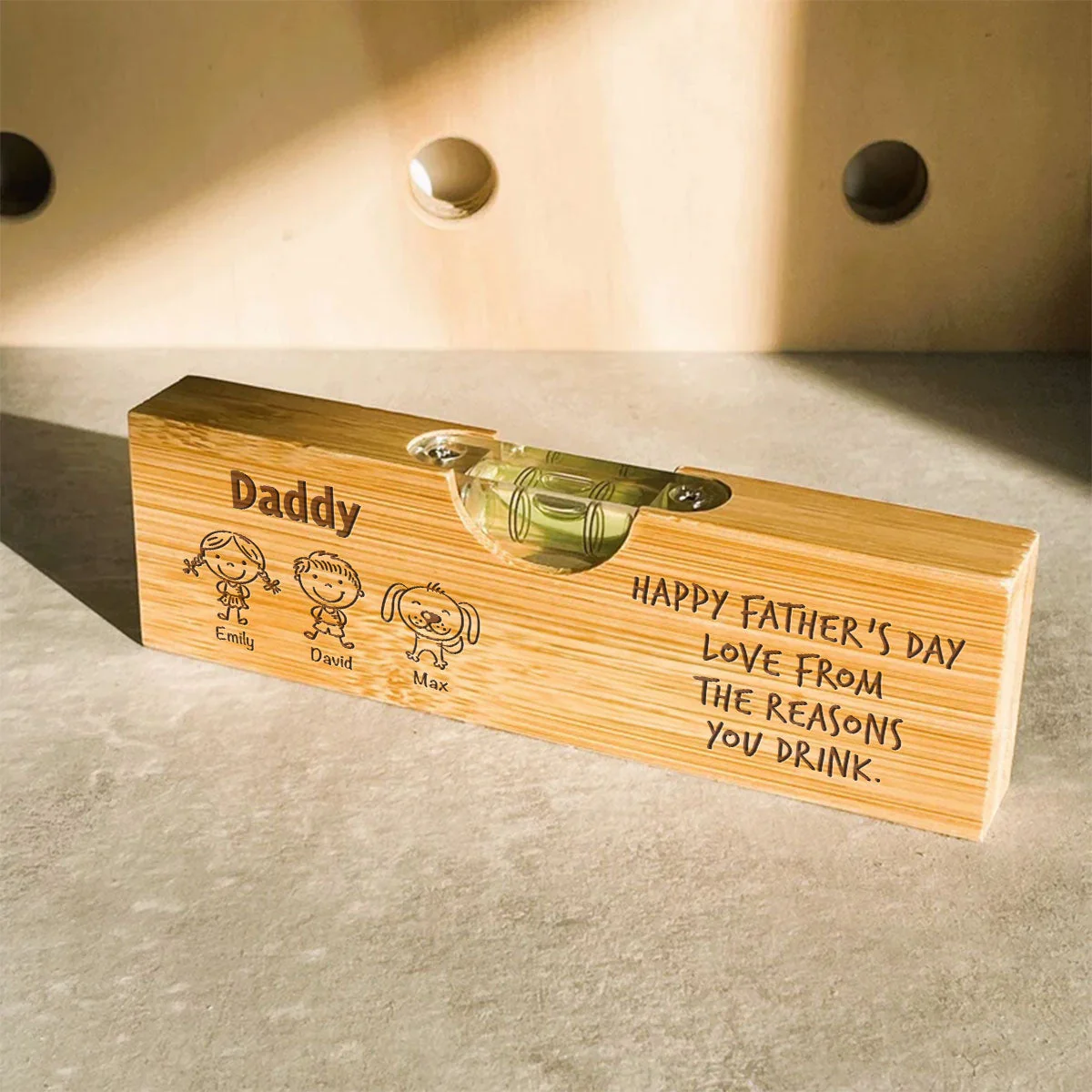 From The Reasons Your Drink - Personalized Custom Engraved Wooden Spirit Level Bottle Opener - Image 4