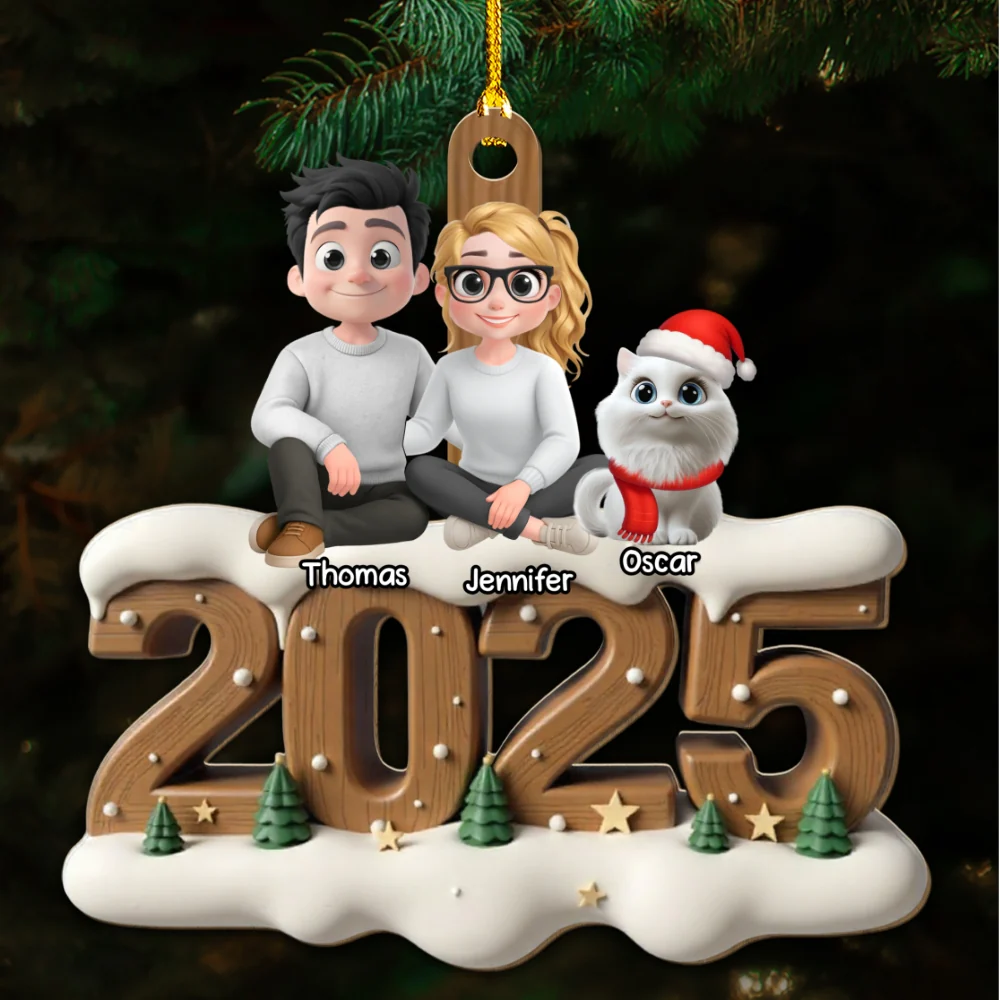 From This Year Cat Ver - Personalized Custom 3D Effect Wood Ornament - Image 5
