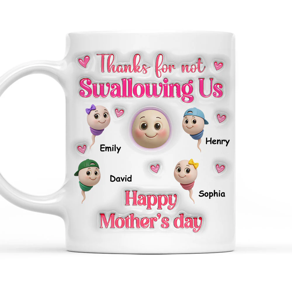 From Us To Mom - Personalized Custom 3D Inflated Effect Mug