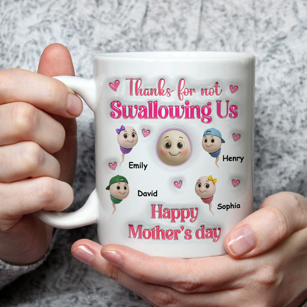 From Us To Mom - Personalized Custom 3D Inflated Effect Mug - Image 2