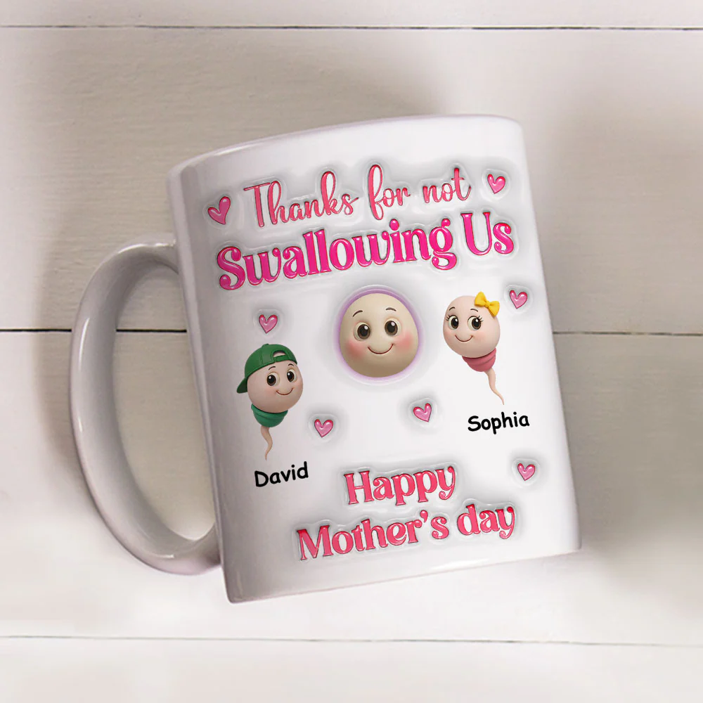 From Us To Mom - Personalized Custom 3D Inflated Effect Mug - Image 3