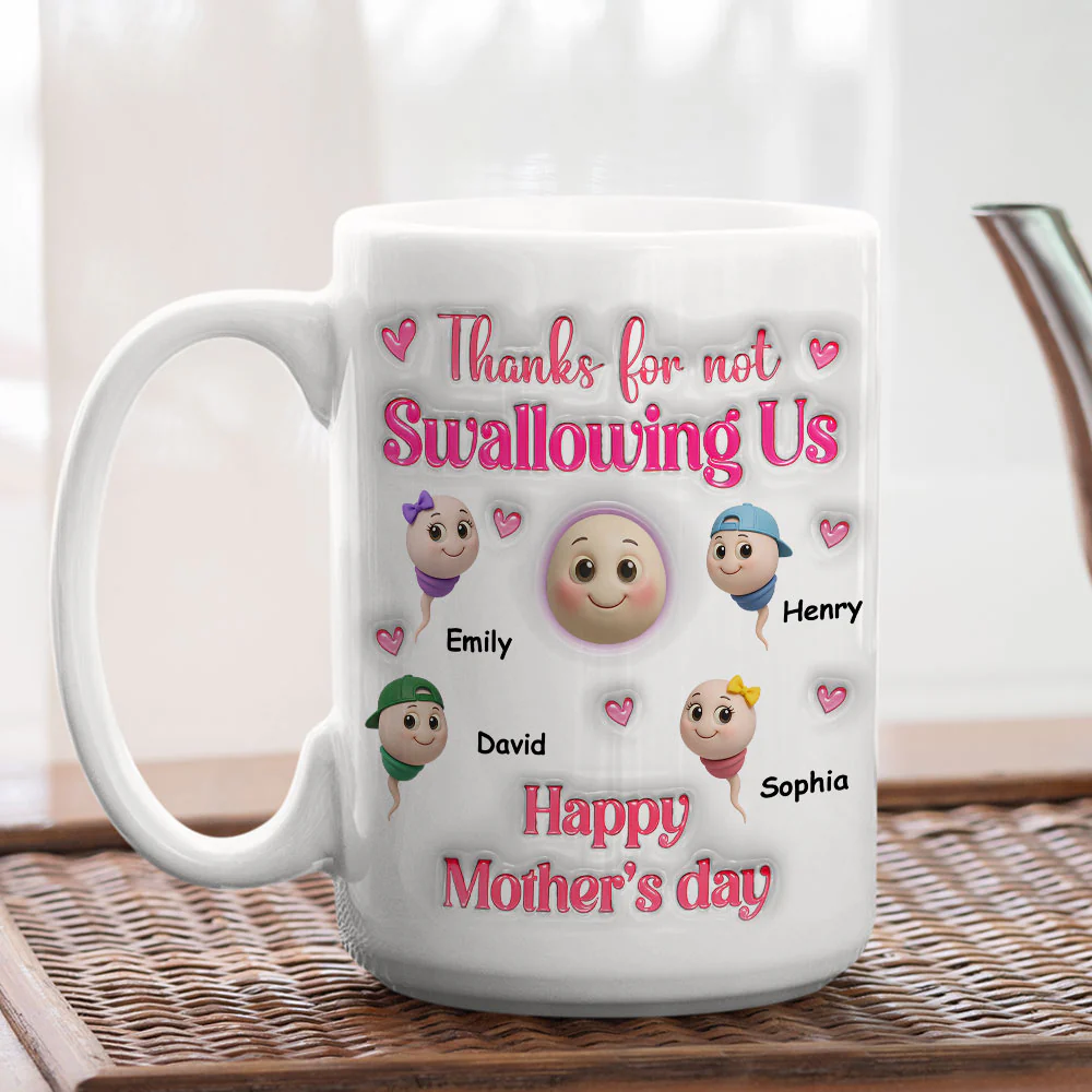 From Us To Mom - Personalized Custom 3D Inflated Effect Mug - Image 4
