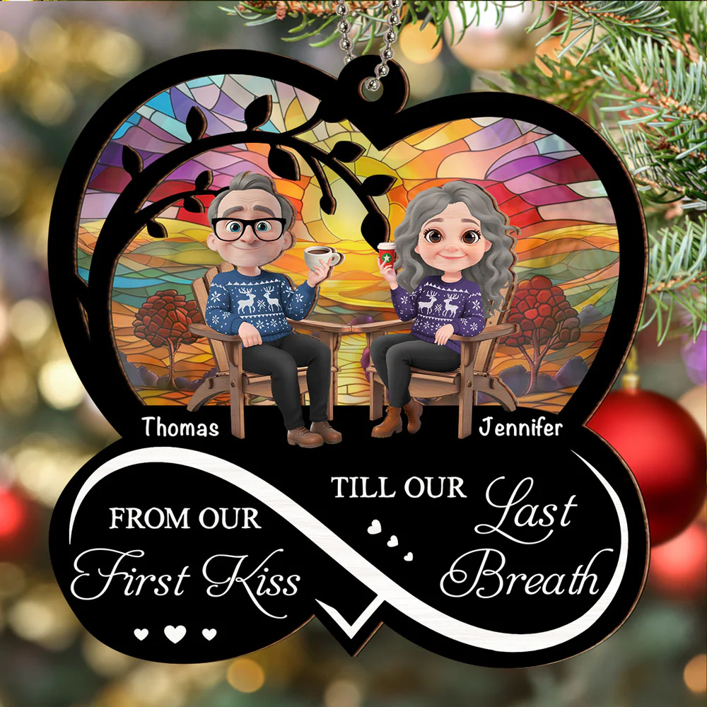 From You And Me First Kiss - Personalized Custom Suncatcher Ornament - Image 3