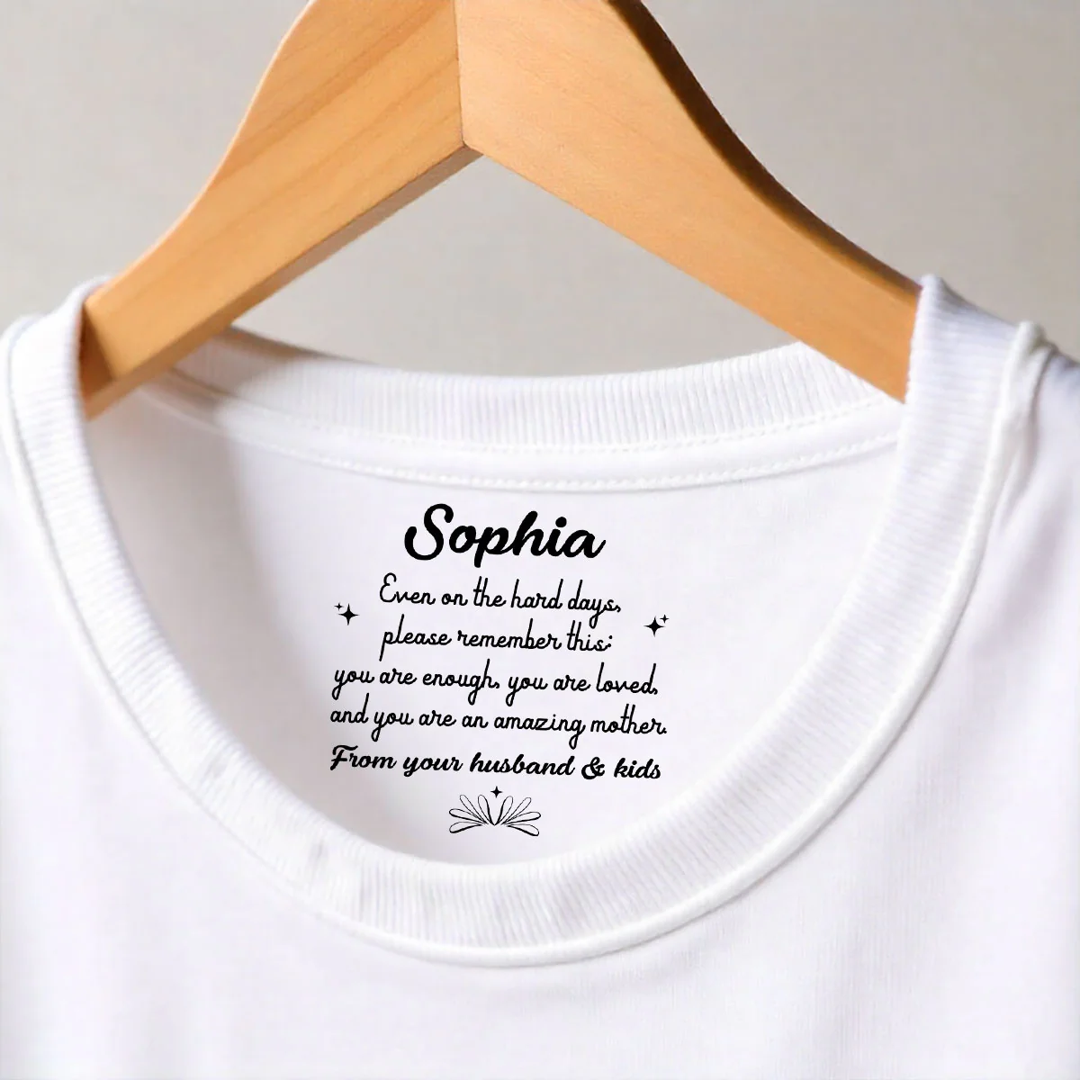 From Your Husband And Kid - Personalized Custom Inside Neck Print T-Shirt - Image 3