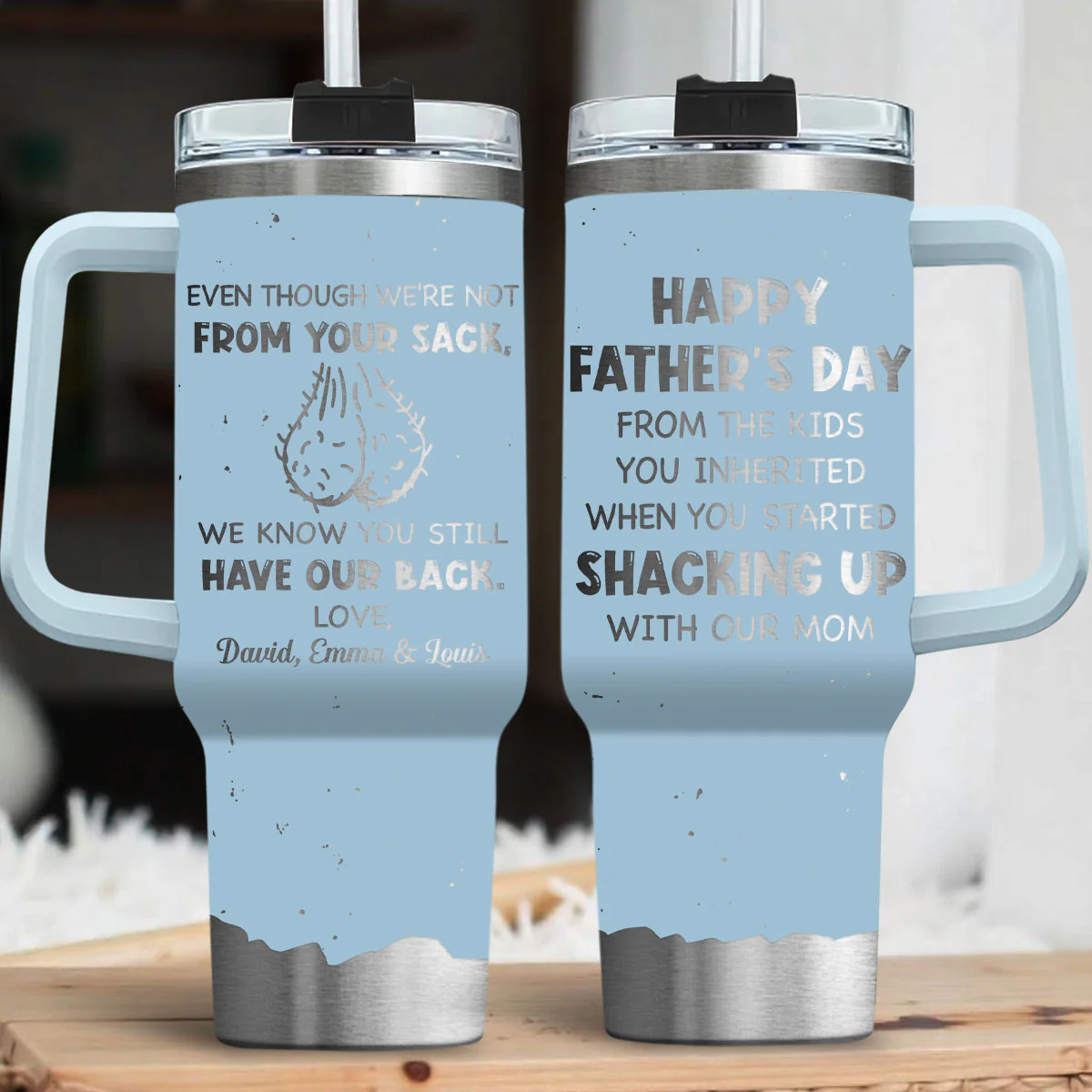 From Your Sack - Personalized Custom Engraved 40oz Tumbler With Handle - Image 4