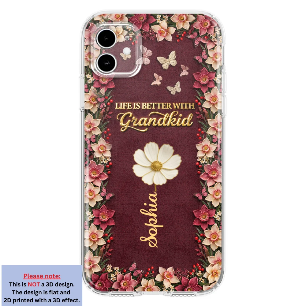 Frosted Crystal Grandkid - Personalized Custom 3D Effect Phone Case - Image 11