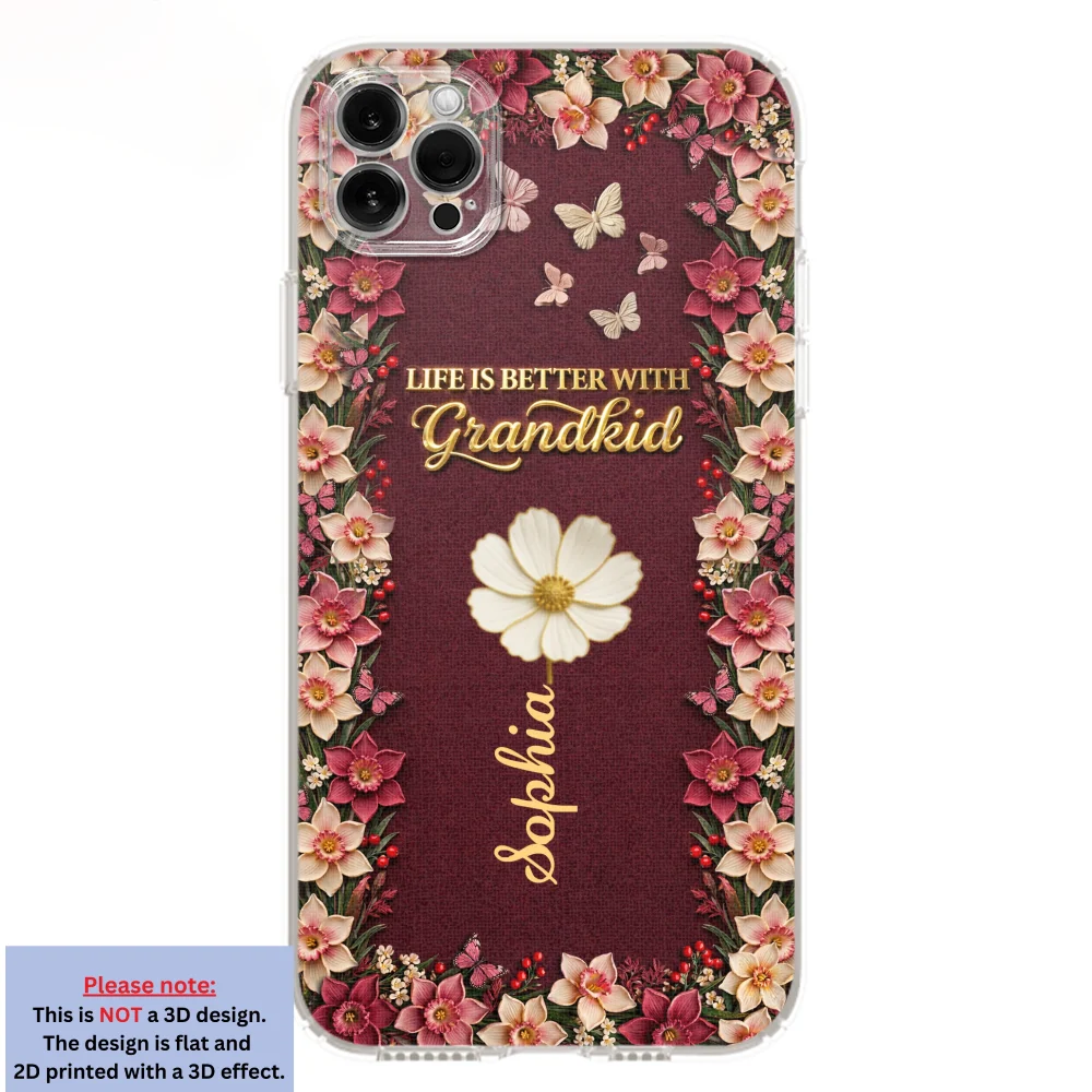Frosted Crystal Grandkid - Personalized Custom 3D Effect Phone Case - Image 12