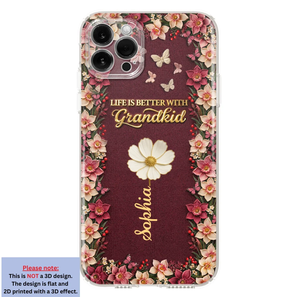Frosted Crystal Grandkid - Personalized Custom 3D Effect Phone Case - Image 13