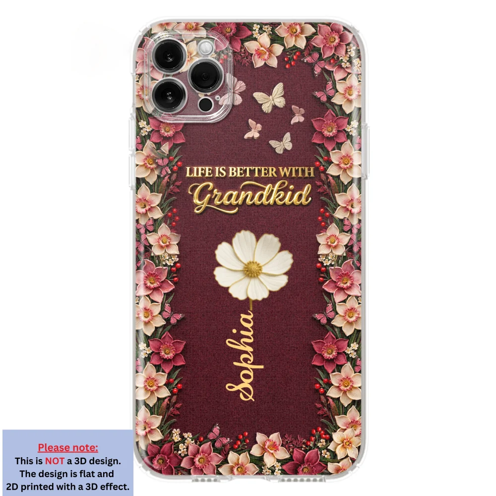 Frosted Crystal Grandkid - Personalized Custom 3D Effect Phone Case - Image 15