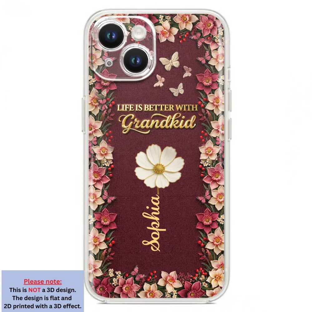 Frosted Crystal Grandkid - Personalized Custom 3D Effect Phone Case - Image 17