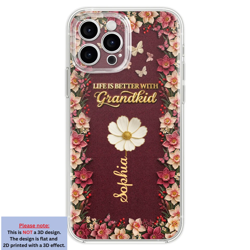 Frosted Crystal Grandkid - Personalized Custom 3D Effect Phone Case - Image 22