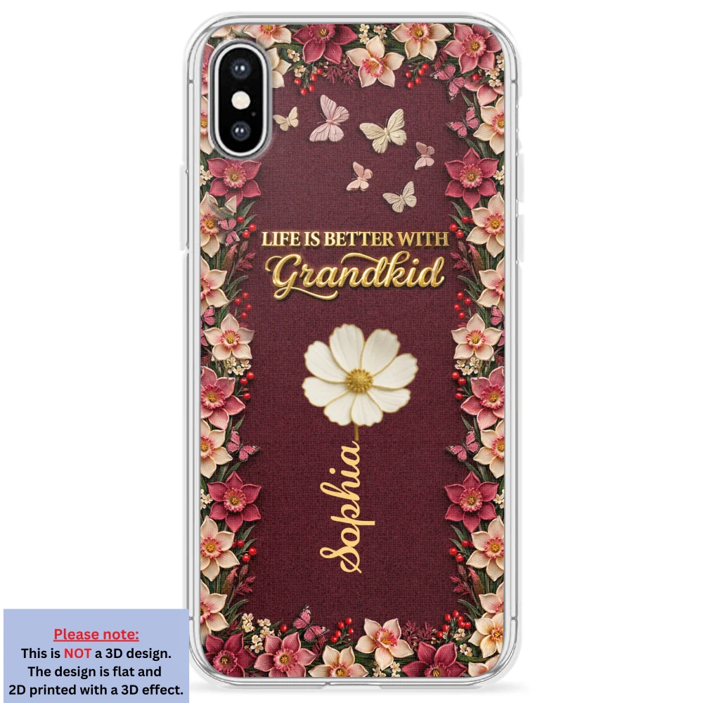 Frosted Crystal Grandkid - Personalized Custom 3D Effect Phone Case - Image 25